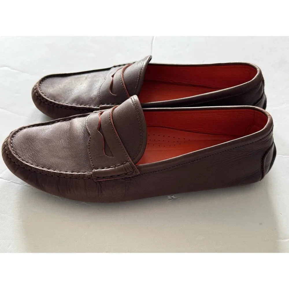 Ralph Lauren Men's‎ Size 9 Brown Orange Made in Italy Loafers